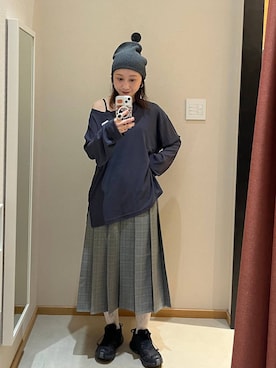 「アイテム（ニットキャップ/ビーニー）」を使った、meg51さん（レディース・154cm・30代）の秋コーディネート