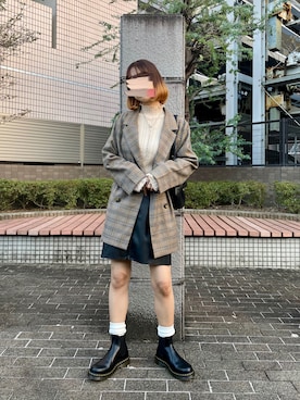 「チェック柄に恋してる」｜「アイテム（福袋/福箱）」を使った、まちるだ さん（レディース・157cm）の秋コーディネート