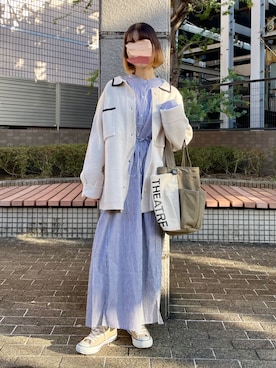 「シャツワンピース」｜「アイテム（福袋/福箱）」を使った、まちるだ さん（レディース・157cm）の冬コーディネート