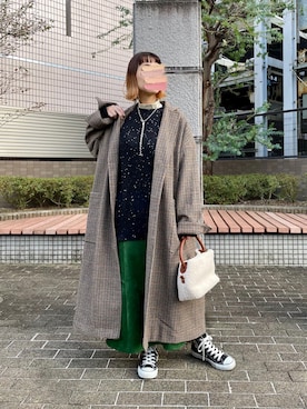 「チェック柄に恋してる」｜「アイテム（福袋/福箱）」を使った、まちるだ さん（レディース・157cm）の秋コーディネート