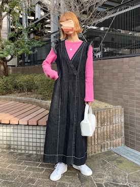 「春カラー」｜「アイテム（福袋/福箱）」を使った、まちるだ さん（レディース・157cm）の春コーディネート