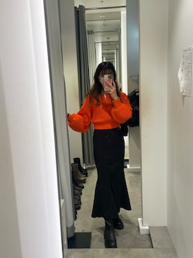 上原優香さん（レディース・163cm）の冬コーディネート