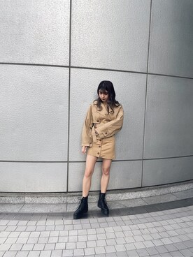 上原優香さん（レディース・163cm）の冬コーディネート