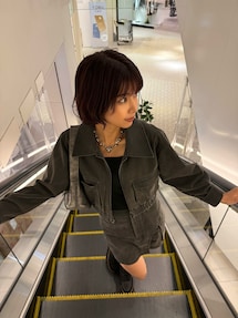 フェイクレザーショートフライトジャケット【セットアップ着用可