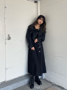 「MURUA（ムルーア）のアイテム（テーラードジャケット）」を使った、上原優香さん（レディース・163cm）の冬コーディネート