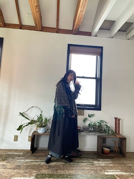 「ケープコート」｜「アイテム（トレンチコート）」を使った、宇田川優香さん（レディース・163cm）の夏コーディネート