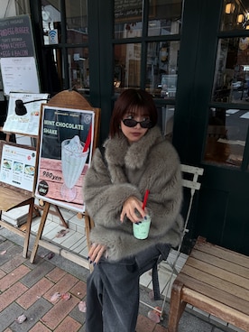 「MURUA（ムルーア）のアイテム（ブルゾン）」を使った、宇田川優香さん（レディース・163cm）の秋コーディネート