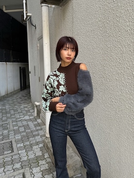 「MURUA（ムルーア）のアイテム（トップス）」を使った、宇田川優香さん（レディース・163cm）の秋コーディネート