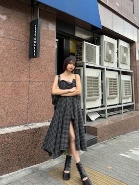 「MURUA（ムルーア）のアイテム」を使った、上原優香さん（レディース・163cm）の春コーディネート