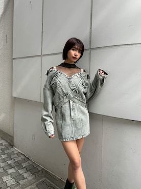 上原優香さん（レディース・163cm）の冬コーディネート