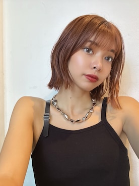 「MURUA（ムルーア）のアイテム（キャミソール）」を使った、宇田川優香さん（レディース・163cm）の夏コーディネート