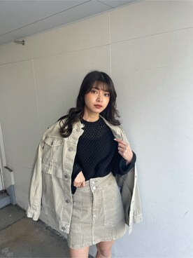 「MURUA（ムルーア）のアイテム（テーラードジャケット）」を使った、上原優香さん（レディース・163cm）の冬コーディネート