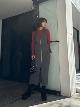 上原優香さん（レディース・163cm）の冬コーディネート