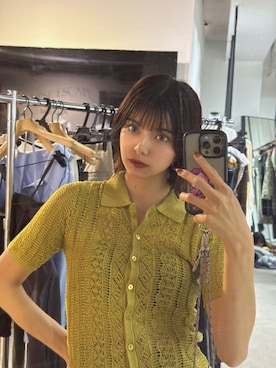 「MURUA（ムルーア）のアイテム（トップス）」を使った、上原優香さん（レディース・163cm）の春コーディネート