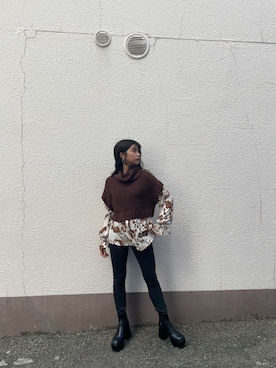 上原優香さん（レディース・163cm）の秋コーディネート