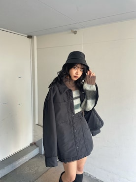 上原優香さん（レディース・163cm）の冬コーディネート