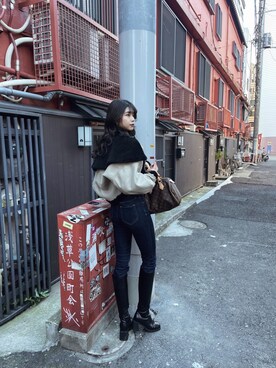 上原優香さん(レディース・163cm)の冬コーディネート