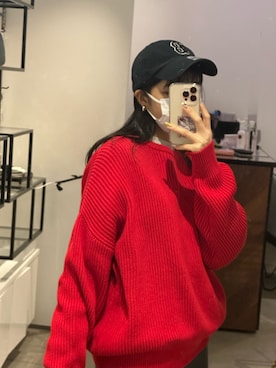 上原優香さん（レディース・163cm）の冬コーディネート