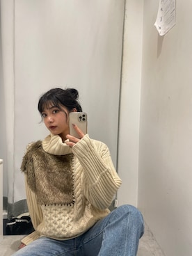 上原優香さん(レディース・163cm)の冬コーディネート