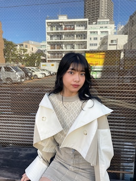 「ラフコーデ」｜「アイテム（トレンチコート）」を使った、宇田川優香さん（レディース・163cm）の春コーディネート