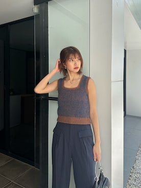 「MURUA（ムルーア）のアイテム（アクセサリー）」を使った、宇田川優香さん（レディース・163cm）の夏コーディネート