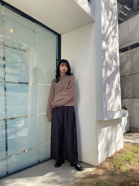 上原優香さん（レディース・163cm）の冬コーディネート