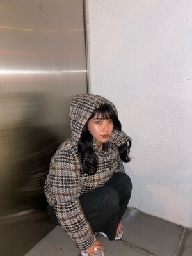 上原優香さん（レディース・163cm）の冬コーディネート