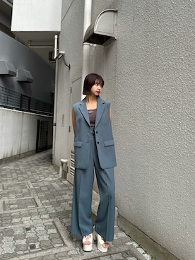 「MURUA（ムルーア）のアイテム」を使った、上原優香さん（レディース・163cm）の春コーディネート