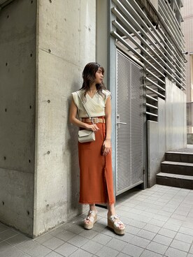 上原優香さん（レディース・163cm）の夏コーディネート