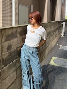 MURUA ストリングデニムカーゴパンツ ストリングデニムカーゴパンツ[品番：MKSW0063323]｜MURUA