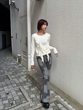 上原優香さん（レディース・163cm）の冬コーディネート