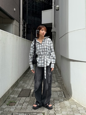 「SHAKA（シャカ）のアイテム」を使った、宇田川優香さん（レディース・163cm）の夏コーディネート