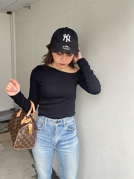 上原優香さん（レディース・163cm）の冬コーディネート