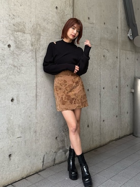 「MURUA（ムルーア）のアイテム」を使った、宇田川優香さん（レディース・163cm）の秋コーディネート