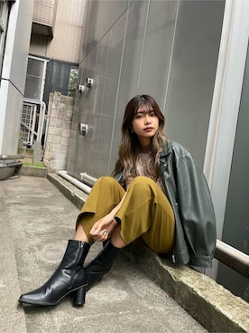 「MURUA（ムルーア）のアイテム（テーラードジャケット）」を使った、上原優香さん（レディース・163cm）の夏コーディネート