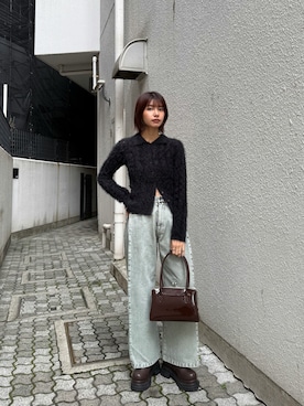 上原優香さん（レディース・163cm）の冬コーディネート