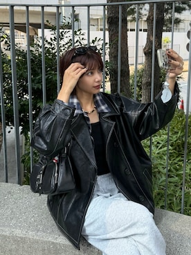 「MURUA（ムルーア）のアイテム」を使った、宇田川優香さん（レディース・163cm）の夏コーディネート