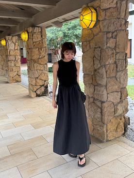 「MURUA（ムルーア）のアイテム（ワンピース/ドレス）」を使った、宇田川優香さん（レディース・163cm）の夏コーディネート