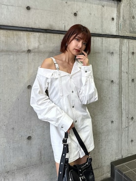 「MURUA（ムルーア）のアイテム（ワンピース/ドレス）」を使った、宇田川優香さん（レディース・163cm）の夏コーディネート