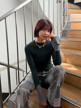 「MURUA（ムルーア）のアイテム」を使った、宇田川優香さん（レディース・163cm）の秋コーディネート
