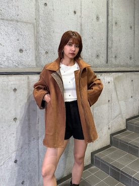 上原優香さん（レディース・163cm）の冬コーディネート