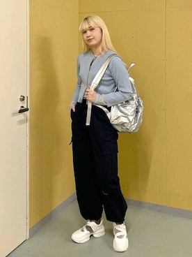 「アイテム（バックパック/リュック）」を使った、ぬんさん（レディース・169cm）の春コーディネート