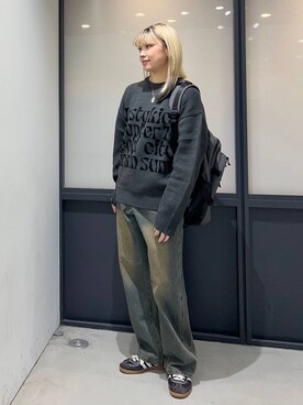 「NASTY KICK（ナスティーキック）のアイテム」を使った、ぬんさん（レディース・169cm）の秋コーディネート