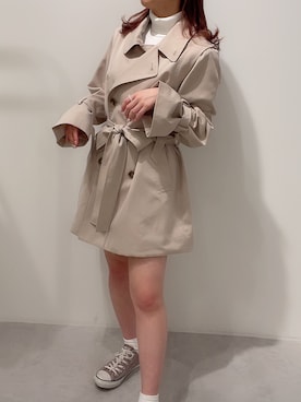 「アイテム（トレンチコート）」を使った、hana【骨格ナチュラル/イエベ春】さん（レディース・154cm）の春コーディネート