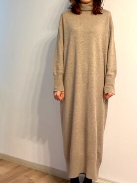 「IENA」｜「アイテム（ワンピース/ドレス）」を使った、bibiさん（レディース・164cm）の冬コーディネート