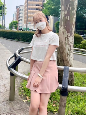 「アイテム（バレッタ/ヘアクリップ）」を使った、minaさん（レディース・162cm）の夏コーディネート