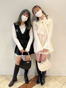 「ベストコーデ」｜「アイテム（ブルゾン）」を使った、minaさん（レディース・162cm）の冬コーディネート