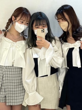 「フレンチガーリー」｜「アイテム（トレンチコート）」を使った、minaさん（レディース・162cm）の冬コーディネート