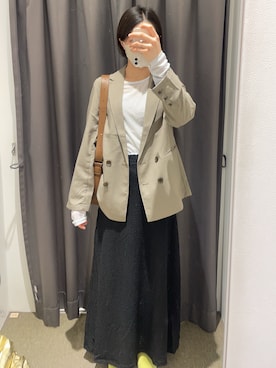 「DISCOAT（ディスコート）のアイテム（ジャケット/アウター）」を使った、dochichiさん（レディース・166cm）の春コーディネート