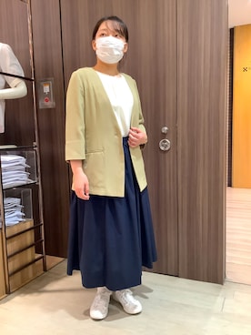 「ジャケット」｜「アイテム（ノーカラーコート）」を使った、TOKYO SHIRTS 五反田東急スクエア店さん（レディース・153cm）の夏コーディネート